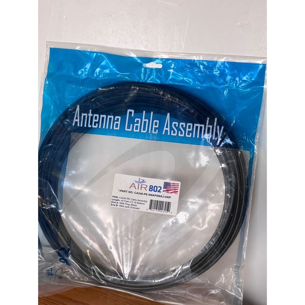 Air802 CA240 PE‎ Antenna Cable Assembly SMA Plug Male to SMA Jack Female 40 ft